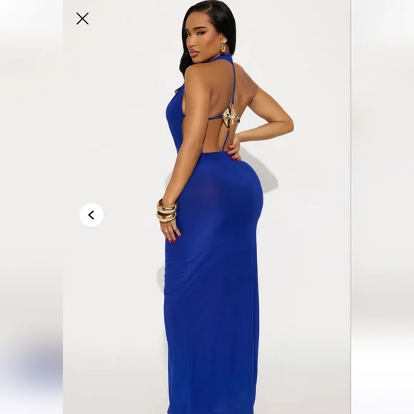 Fashion Nova Royal Blue Backless Dress - Picture 2 of 3